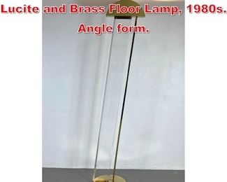 Lot 234 Signed Fredrick Ramond Lucite and Brass Floor Lamp, 1980s. Angle form. 