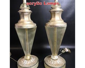 Lot 235 Pair Van Teal Style Lucite acrylic Lamps