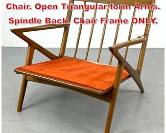 Lot 242 Poul Jensen Z Lounge Chair. Open Triangular form Arms. Spindle Back. Chair Frame ONLY. 