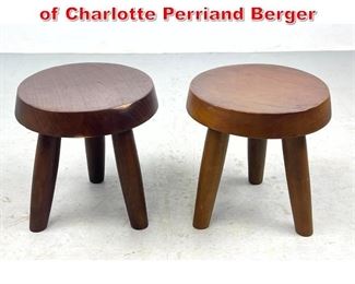 Lot 244 Pair Low stool in the style of Charlotte Perriand Berger