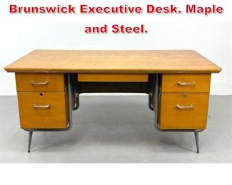 Lot 250 Raymond Loewy for Brunswick Executive Desk. Maple and Steel. 