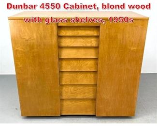 Lot 273 Early Edward Wormley for Dunbar 4550 Cabinet, blond wood with glass shelves, 1950s