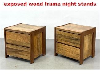 Lot 277 Post modern Laminate with exposed wood frame night stands