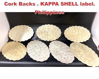 Lot 286 7pc Capiz Shell Place mats. Cork Backs . KAPPA SHELL label. Philippines