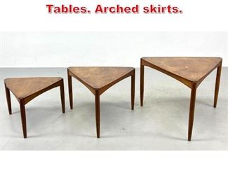 Lot 288 Set 3 Triangle Nesting Tables. Arched skirts. 