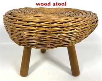 Lot 293 Tony Paul Wicker and wood stool