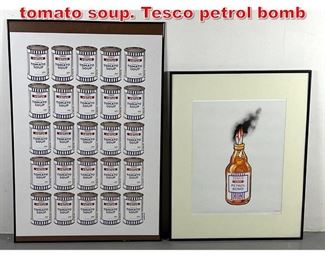 Lot 305 2pcs Graffiti art Tesco tomato soup. Tesco petrol bomb