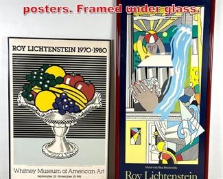 Lot 308 2pcs Lichtenstein exhibit posters. Framed under glass. 