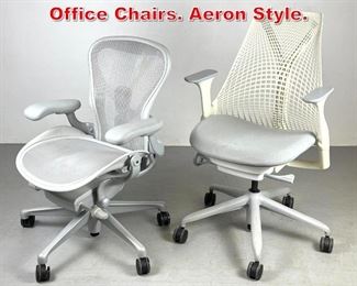 Lot 321 2pcs Herman Miller Desk Office Chairs. Aeron Style. 