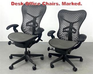Lot 328 Pr HERMAN MILLER Mirra Desk Office Chairs. Marked. 