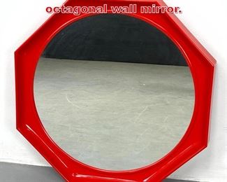 Lot 343 Modernist Red plastic octagonal wall mirror. 