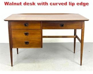 Lot 360 Bassett American Modern Walnut desk with curved lip edge