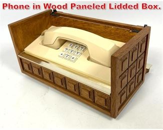 Lot 365 Vintage Western Electric Phone in Wood Paneled Lidded Box. 