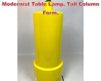 Lot 393 Bright Yellow Glazed Modernist Table Lamp. Tall Column Form.
