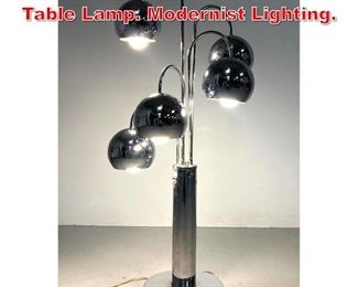 Lot 409 70 s style Chrome Ball Tall Table Lamp. Modernist Lighting. 