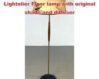 Lot 418 Gerald Thurston for Lightolier Floor lamp with original shade and diffuser