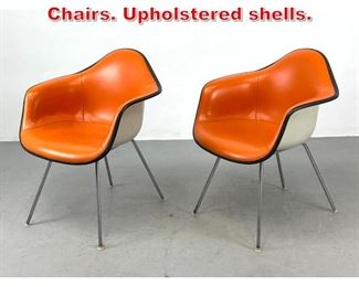Lot 452 Pair Herman Miller Shell Chairs. Upholstered shells. 