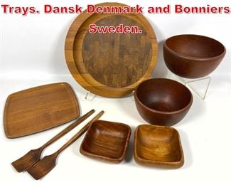 Lot 473 Teak Tablewares and Trays. Dansk Denmark and Bonniers Sweden. 