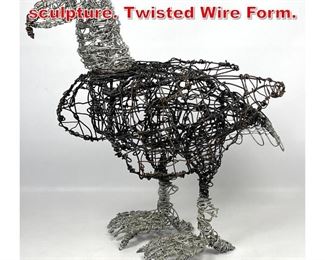 Lot 482 Thai Varick wire bald eagle sculpture. Twisted Wire Form. 