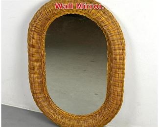 Lot 500 Oval Wicker Rattan Wall Mirror. 