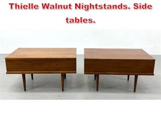 Lot 501 Pair Mel Smilow for Smilow Thielle Walnut Nightstands. Side tables. 