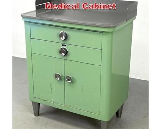 Lot 502 Light Green Metal Dental Medical Cabinet