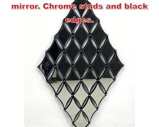 Lot 512 Majestic diamond pattern mirror. Chrome studs and black edges. 