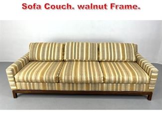 Lot 537 Selig Mid Century Modern Sofa Couch. walnut Frame. 