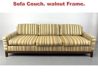 Lot 541 Selig Mid Century Modern Sofa Couch. walnut Frame. 