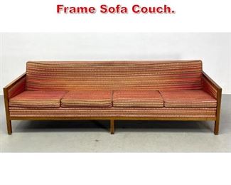 Lot 542 Mid Century Modern Walnut Frame Sofa Couch. 