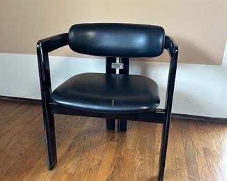 $810, 1960s Vintage Mid-Century Modern Black Lacquer Italian Pamplona Armchair