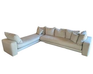 $2100, 1980s Schneider Mid-Century Modern White Custom Sectional
