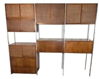 $2075, 1970s Founders Mid Century Modern Modular Wall Cupboards and Desks, 97w x 83h x 16d