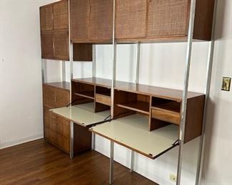 $2075, 1970s Founders Mid Century Modern Modular Wall Cupboards and Desks, 97w x 83h x 16d