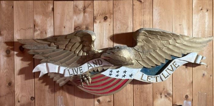 Large Live And Let Live Eagle Plaque