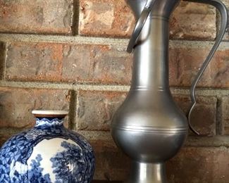 PEWTER AND VILLEROY & BOCH VASE