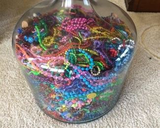 JAR OF MARDI GRAS BEADS