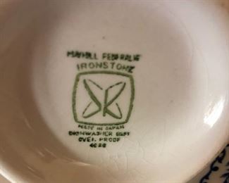 BRAND OF BLUE AND WHITE DISHES