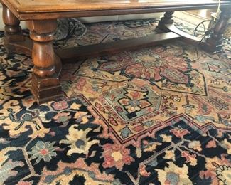 COFFEE TABLE AND LARGE KARASTAN 11 BY 14