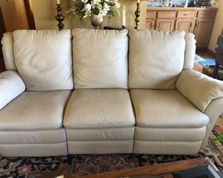 TAN LEATHER SOFA