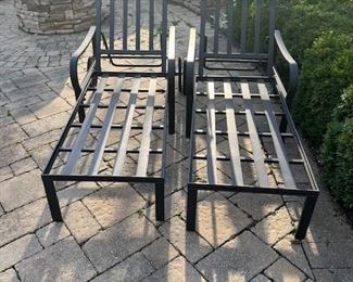 PAIR OF CHAISE LOUNGES WITH CUSHIONS -- AVAILABLE OFF SITE -- PLEASE CONTACT CINDY @ (724) 289-8077 FOR PURCHASE ANYTIME 