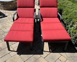 PAIR OF CHAISE LOUNGES WITH CUSHIONS -- AVAILABLE OFF SITE -- PLEASE CONTACT CINDY @ (724) 289-8077 FOR PURCHASE ANYTIME 