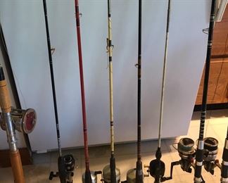 ZEBCO REELS WITH RODS, KMART DEEP SEA ROD & REEL 207 , DAIWA 2600C REELS