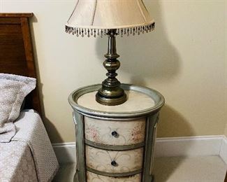 Painted oval nightstand
