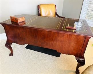 Sligh leather top executive desk