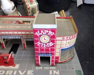 vintage happy time drive in garage toy