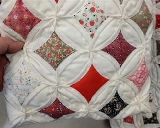 massive cathedral window quilt. all hand stitched, complete with pillow and bed runner