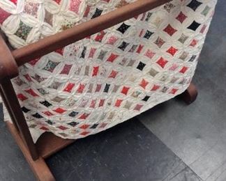 massive cathedral window quilt. all hand stitched, complete with pillow and bed runner