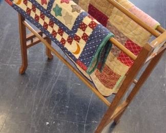 quilts and quilt rack