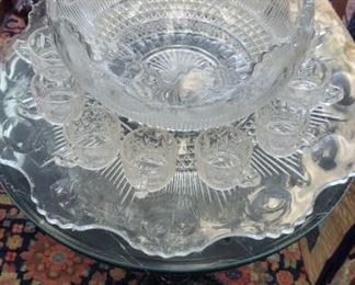 huge punchbowl and tray